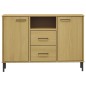 Credenza Gambe Metallo Marrone 113x40x77 cm Legno Massello OSLO Credenza Gambe Metallo Marrone 113x40x77 cm Legno Massello OSLO