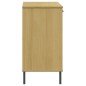 Credenza Gambe Metallo Marrone 113x40x77 cm Legno Massello OSLO Credenza Gambe Metallo Marrone 113x40x77 cm Legno Massello OSLO