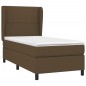 Giroletto a Molle con Materasso Marrone Scuro 80x200 cm Tessuto
