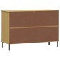 Credenza Gambe Metallo Marrone 113x40x77 cm Legno Massello OSLO Credenza Gambe Metallo Marrone 113x40x77 cm Legno Massello OSLO