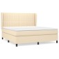 Giroletto a Molle con Materasso Crema 160x200 cm in Tessuto