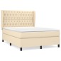 Giroletto a Molle con Materasso Crema 140x19 cm in Tessuto