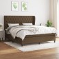Giroletto a Molle con Materasso Marrone Scuro 160x200cm Tessuto