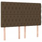 Giroletto a Molle con Materasso Marrone Scuro 160x200cm Tessuto