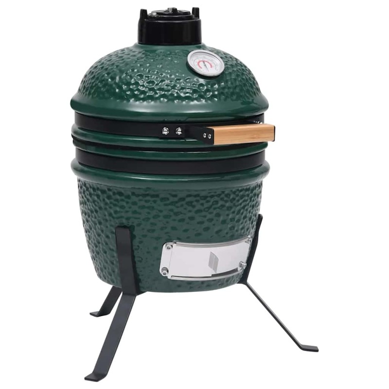 vidaXL Barbecue Affumicatore 2 in 1 Kamado in Ceramica 56 cm Verde vidaXL Barbecue Affumicatore 2 in 1 Kamado in Ceramica 56 cm Verde