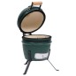 vidaXL Barbecue Affumicatore 2 in 1 Kamado in Ceramica 56 cm Verde vidaXL Barbecue Affumicatore 2 in 1 Kamado in Ceramica 56 cm Verde