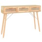 Tavolo Consolle Marrone 105x30x75 Massello Pino Rattan Naturale Tavolo Consolle Marrone 105x30x75 Massello Pino Rattan Naturale