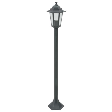 vidaXL Lampioni da Giardino 6pz E27 110 cm Alluminio Verde Scuro