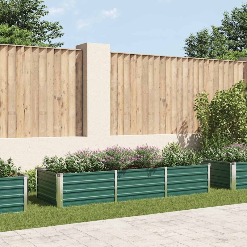 vidaXL Letto Rialzato Giardino in Acciaio Zincato 240x80x45 cm Verde vidaXL Letto Rialzato Giardino in Acciaio Zincato 240x80x45 cm Verde