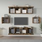 Set di Mobili Porta TV 6 pz Rovere Fumo in Legno Multistrato Set di Mobili Porta TV 6 pz Rovere Fumo in Legno Multistrato