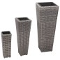 vidaXL Letti Rialzati da Giardino 3 pz in Polyrattan Grigio vidaXL Letti Rialzati da Giardino 3 pz in Polyrattan Grigio