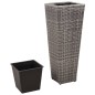 vidaXL Letti Rialzati da Giardino 3 pz in Polyrattan Grigio vidaXL Letti Rialzati da Giardino 3 pz in Polyrattan Grigio