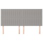 Testiera 4 pz Grigio Chiaro 90x5x78/88 cm in Tessuto