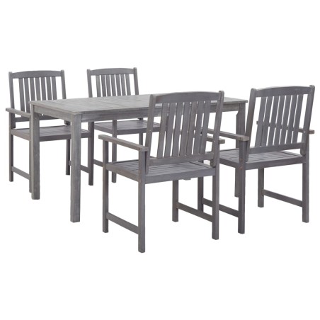 vidaXL Set da Pranzo da Giardino 5 pz Grigio Legno Massello di Acacia
