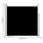 vidaXL Tenda Laterale Retrattile per Patio 170x300 cm Nera vidaXL Tenda Laterale Retrattile per Patio 170x300 cm Nera