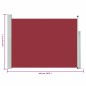 vidaXL Tenda Laterale Retrattile per Patio 120x500 cm Rossa