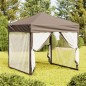 vidaXL Tenda per Feste Pieghevole con Pareti Laterali Tortora 2x2 m vidaXL Tenda per Feste Pieghevole con Pareti Laterali Tortora 2x2 m