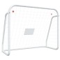 vidaXL Porta da Calcio con Rete Bianca 125x96x60 cm Acciaio Poliestere vidaXL Porta da Calcio con Rete Bianca 125x96x60 cm Acciaio Poliestere