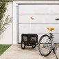 vidaXL Rimorchio da Bici per Animali Nero Oxford e Ferro