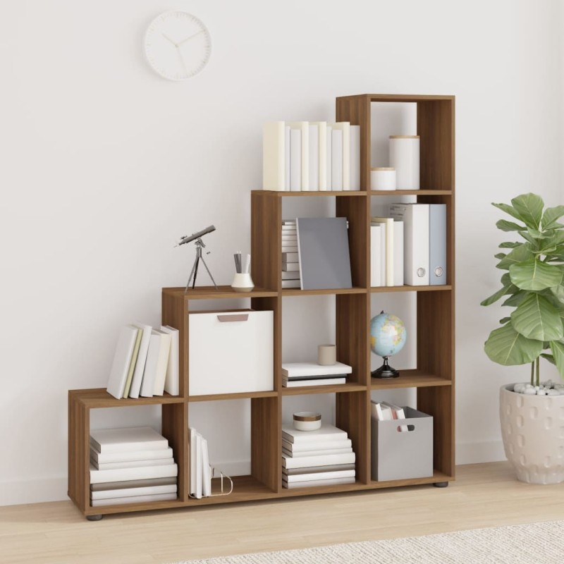 Libreria a Scala Rovere Marrone 142 cm in Legno Multistrato Libreria a Scala Rovere Marrone 142 cm in Legno Multistrato