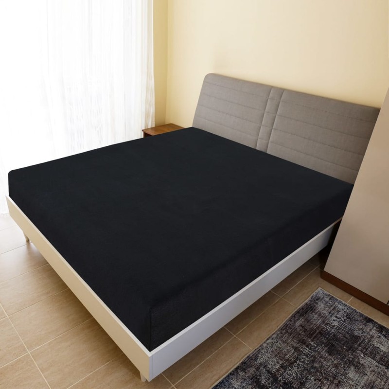 vidaXL Lenzuola con Angoli Jersey 2pz Nero 180x200 cm Cotone vidaXL Lenzuola con Angoli Jersey 2pz Nero 180x200 cm Cotone