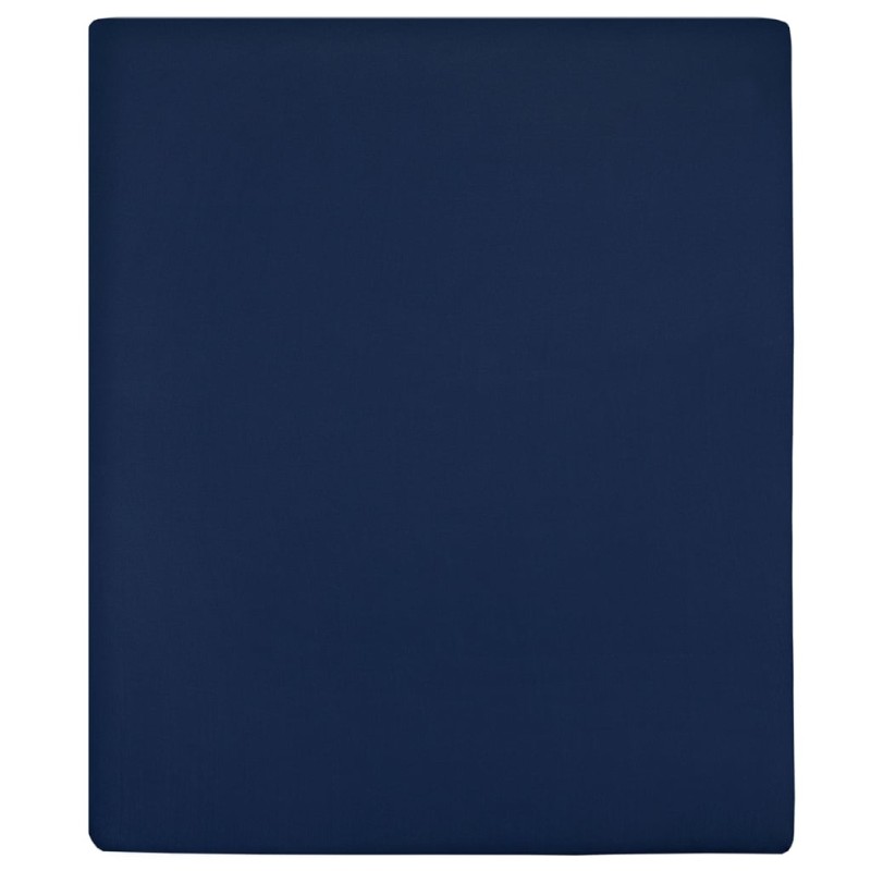 vidaXL Lenzuolo con Angoli Jersey Blu Marino 180x200 cm Cotone vidaXL Lenzuolo con Angoli Jersey Blu Marino 180x200 cm Cotone