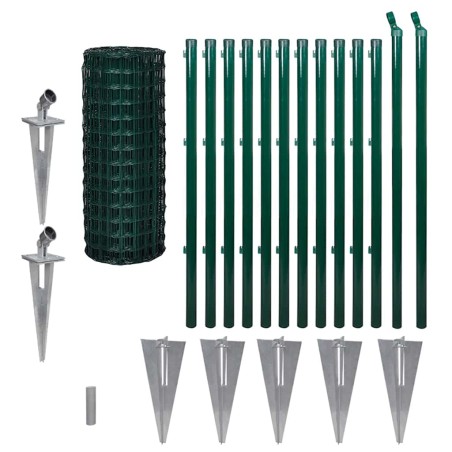 vidaXL Recinzione Europea in Acciaio 25 x 1,0 m Verde