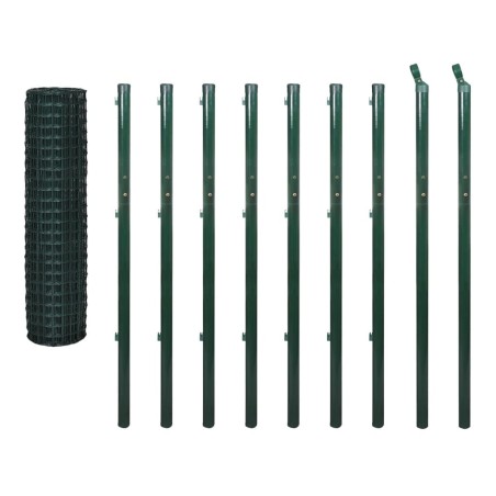 vidaXL Recinzione Euro in Acciaio 10x1,7 m Verde