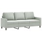 vidaXL Set di Divani 3 pz con Cuscini Grigio Chiaro in Velluto vidaXL Set di Divani 3 pz con Cuscini Grigio Chiaro in Velluto
