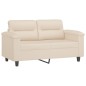 vidaXL Set Divani 3 pz con Cuscini Beige in Tessuto Microfibra vidaXL Set Divani 3 pz con Cuscini Beige in Tessuto Microfibra