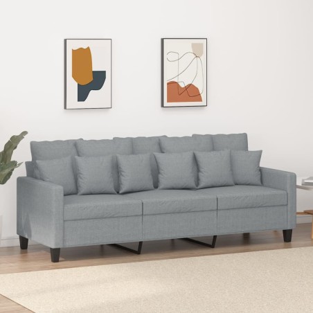 vidaXL Divano a 3 Posti Grigio Chiaro 180 cm in Tessuto