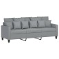 vidaXL Divano a 3 Posti Grigio Chiaro 180 cm in Tessuto vidaXL Divano a 3 Posti Grigio Chiaro 180 cm in Tessuto