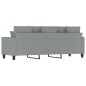 vidaXL Divano a 3 Posti Grigio Chiaro 180 cm in Tessuto vidaXL Divano a 3 Posti Grigio Chiaro 180 cm in Tessuto