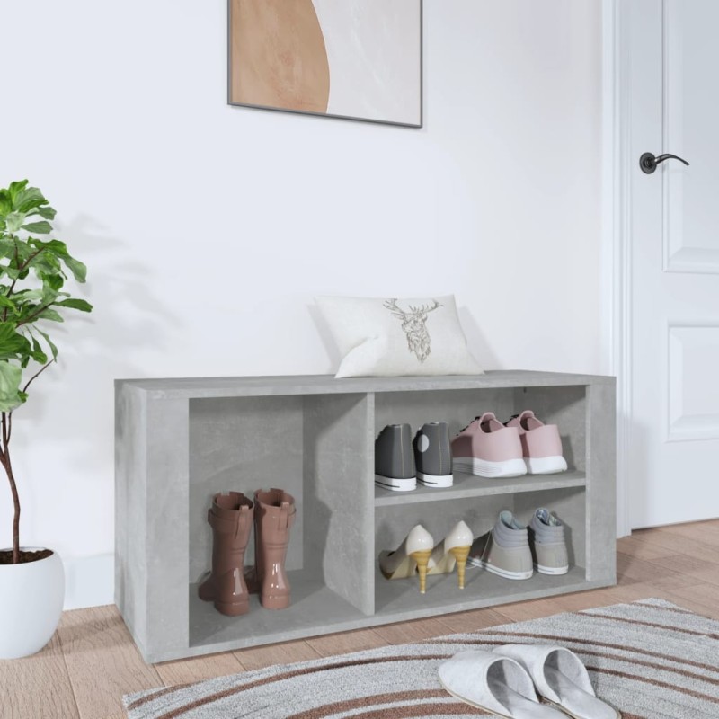 Scarpiera Grigio Cemento 100x35x45 cm in Legno Multistrato Scarpiera Grigio Cemento 100x35x45 cm in Legno Multistrato