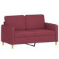 vidaXL Set di Divani 2 pz con Cuscini Rosso Vino in Tessuto vidaXL Set di Divani 2 pz con Cuscini Rosso Vino in Tessuto