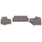 vidaXL Set di Divani 3 pz con Cuscini Tortora in Tessuto vidaXL Set di Divani 3 pz con Cuscini Tortora in Tessuto