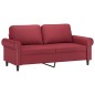 vidaXL Set di Divani 2 pz con Cuscini Rosso Vino in Similpelle vidaXL Set di Divani 2 pz con Cuscini Rosso Vino in Similpelle