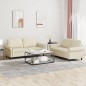 vidaXL Set di Divani 2 pz con Cuscini crema in Similpelle vidaXL Set di Divani 2 pz con Cuscini crema in Similpelle