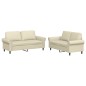 vidaXL Set di Divani 2 pz con Cuscini crema in Similpelle vidaXL Set di Divani 2 pz con Cuscini crema in Similpelle