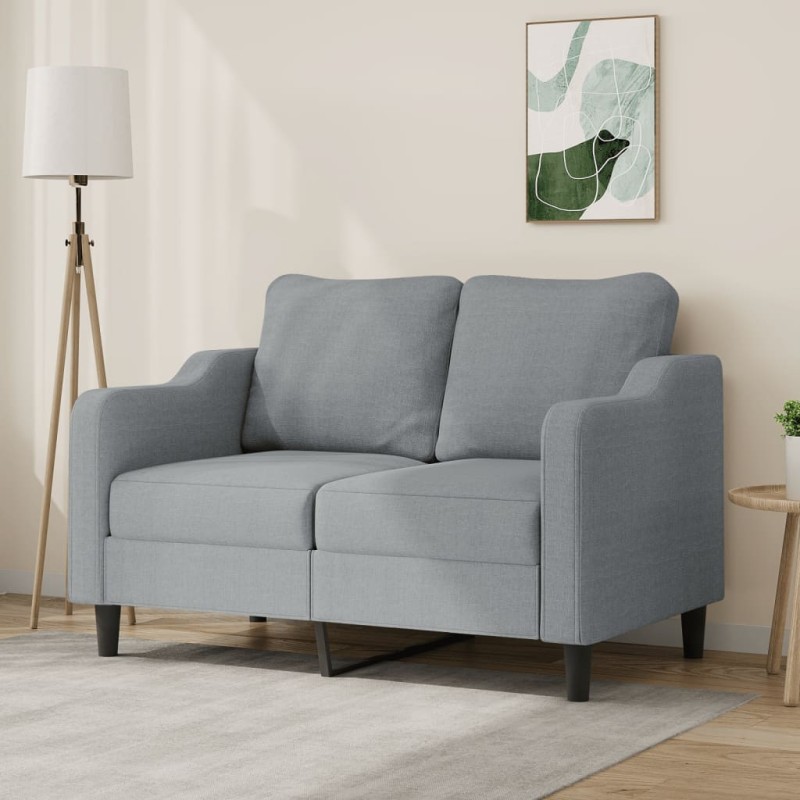 vidaXL Divano a 2 Posti Grigio Chiaro 120 cm in Tessuto vidaXL Divano a 2 Posti Grigio Chiaro 120 cm in Tessuto