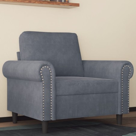 vidaXL Poltrona Grigio Scuro 60 cm Velluto