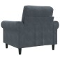 vidaXL Poltrona Grigio Scuro 60 cm Velluto