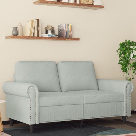 vidaXL Divano a 2 Posti Grigio Chiaro 120 cm in Velluto
