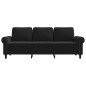 vidaXL Divano a 3 Posti Nero 180 cm in Velluto vidaXL Divano a 3 Posti Nero 180 cm in Velluto