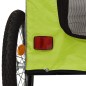 vidaXL Rimorchio da Bici per Animali Verde e Grigio Oxford e Ferro
