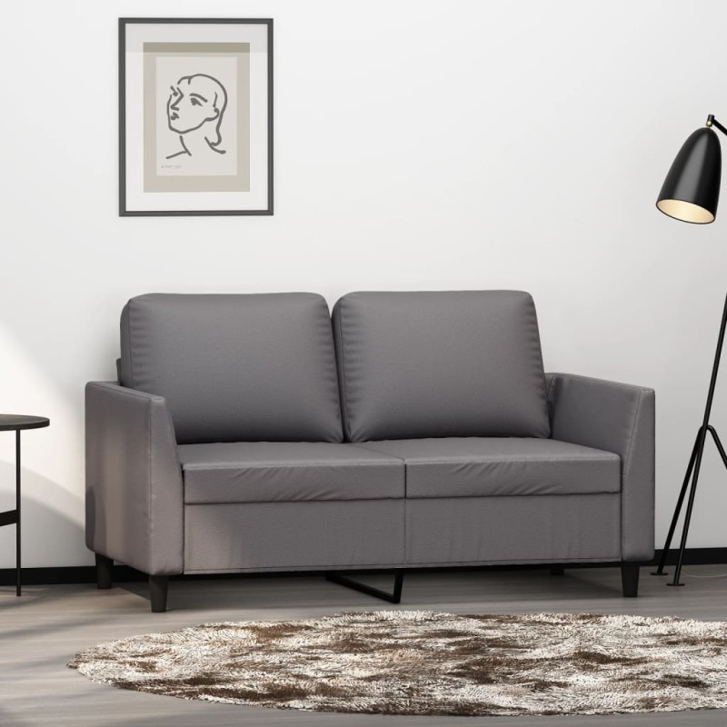 vidaXL Divano a 2 Posti Grigio 120 cm in Similpelle vidaXL Divano a 2 Posti Grigio 120 cm in Similpelle