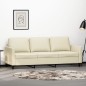 vidaXL Divano a 3 Posti Crema 180 cm in Similpelle vidaXL Divano a 3 Posti Crema 180 cm in Similpelle