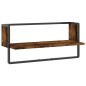 vidaXL Mensola a Parete con Asta Rovere Fumo 65x25x30 cm