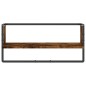 vidaXL Mensola a Parete con Asta Rovere Fumo 65x25x30 cm