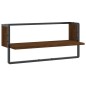 vidaXL Mensola a Parete con Asta Rovere Marrone 65x25x30 cm